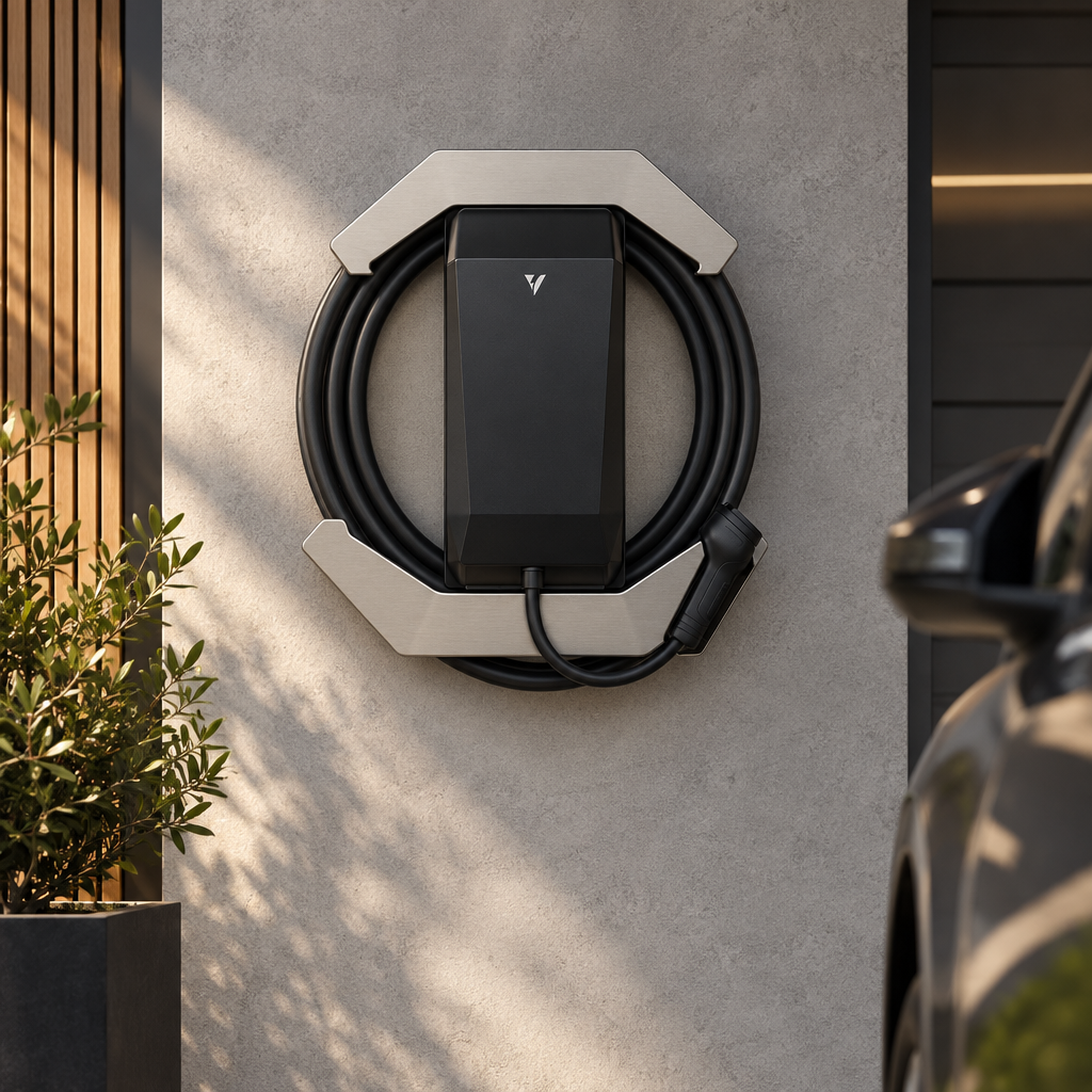 Crystal Shell 360 – Protezione wallbox con avvolgicavo e portaspina
