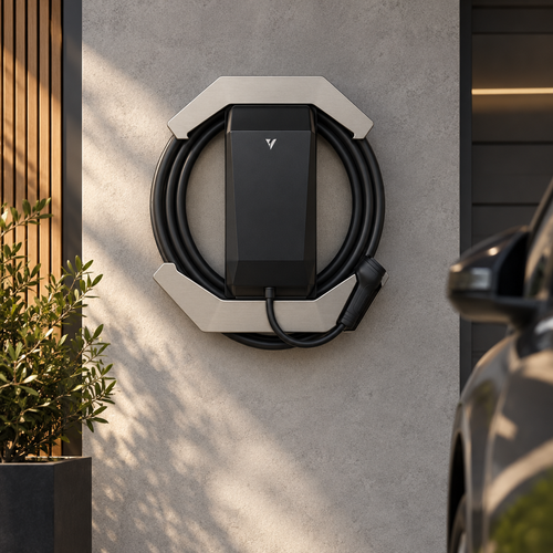 Crystal Shell 360 – Protezione wallbox con avvolgicavo e portaspina